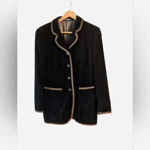 Laura Ashley Black Blazer with Tan Trim